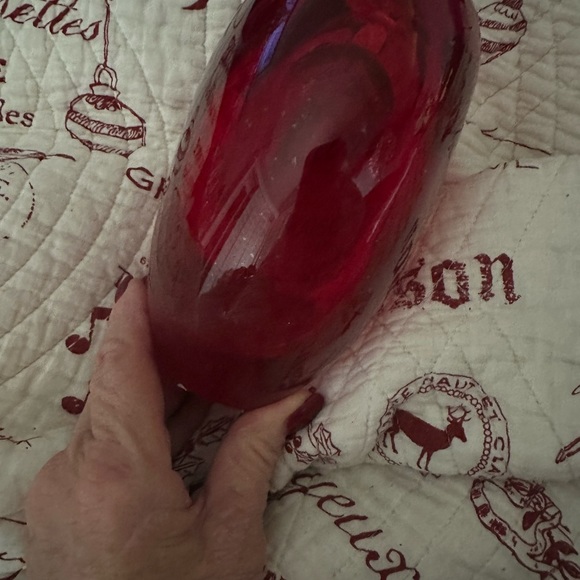 Heavy Blown Murano Style Glass Heart Vase - Picture 6 of 8